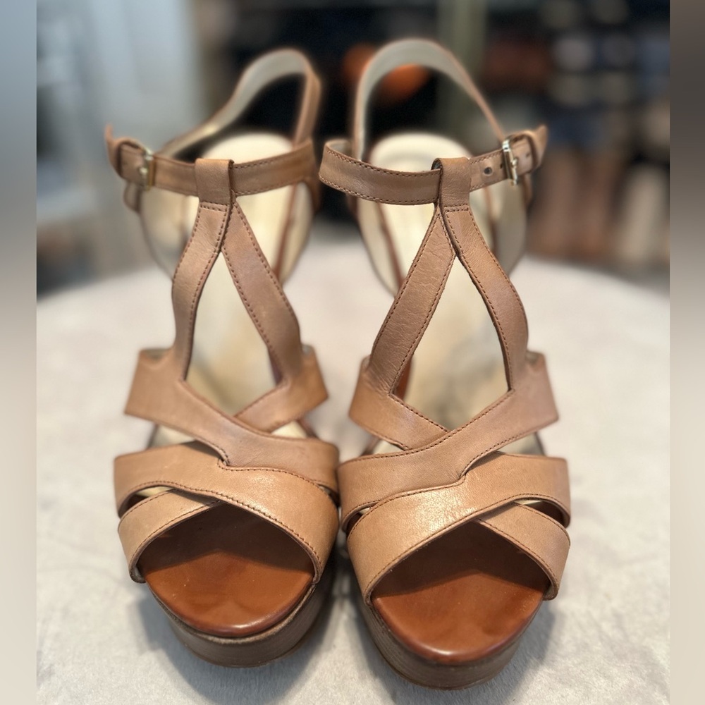 Guess Tan Strappy High-Heeled Sandals